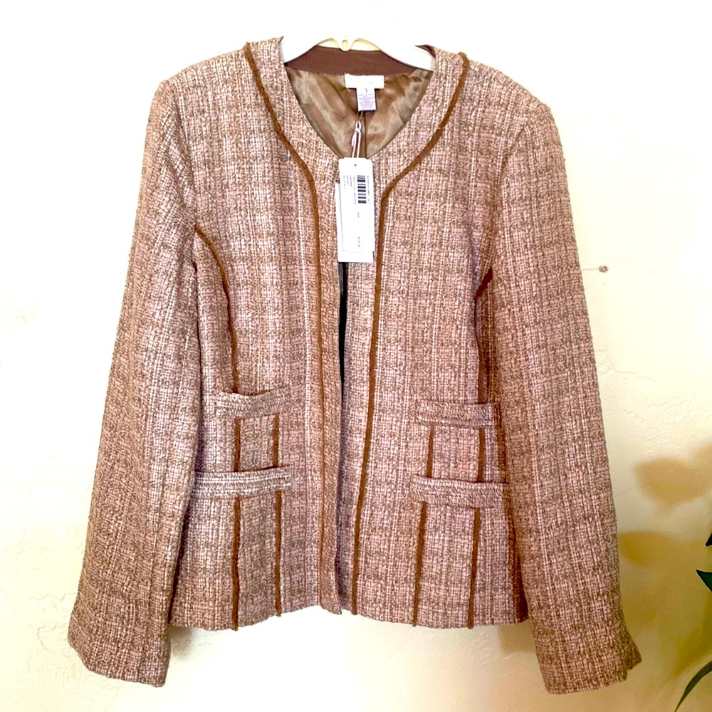 ❤️#13. Chico’s Travel Collection Woven, Daphne Jacket Delicacy
Size Small